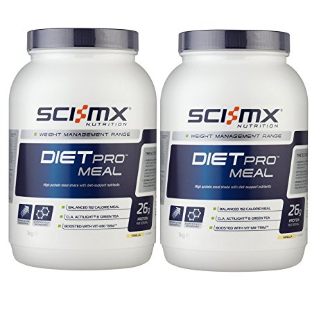 SCI-MX Nutrition Diet Pro Meal 1 kg Vanilla Twin Pack - High protein meal shake with diet-support nutrients
