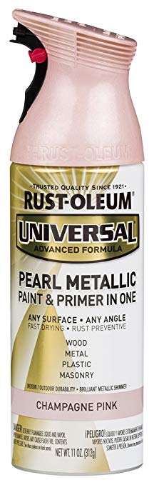 Rust-Oleum 301537 Universal All Surface Spray Paint, 11 oz, Pearl Metallic Champagne Pink