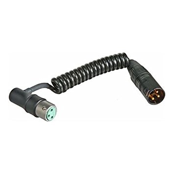K-Tek 4" of Coiled Microphone Cable (3-15") with Neutrik Male & Low profile K-TEK Right Angle Female XLR Connectors