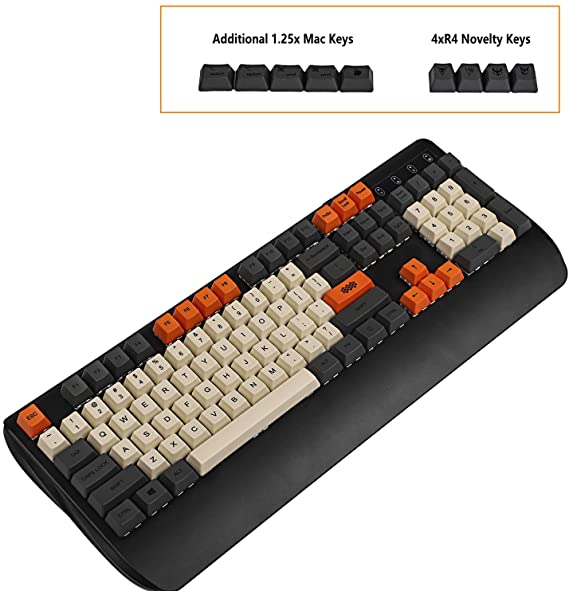 YMDK Carbon Dye Sub 108 87 61 Key Mac Keys Thick PBT OEM Profile Keycap for Standard 104 TKL 60% MX Switches Keyboard (108 Plus Mac)