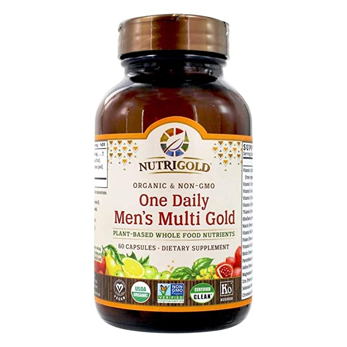 Organic One Daily Men's Multivitamin Supplement, Whole Food One a Day Vitamins and Minerals for Men, 60 Capsules