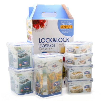 LockandLock Food Containers 7 Containers Set with Locking Lid
