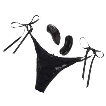 California Exotic Novelties Remote Control 10-function Little Black Panty - Thong Black