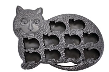 Fairly Odd Novelties Novelty Gag Gift Cat Kitten Shape 10-Ice Cube Tray Mold, Rubber, Black