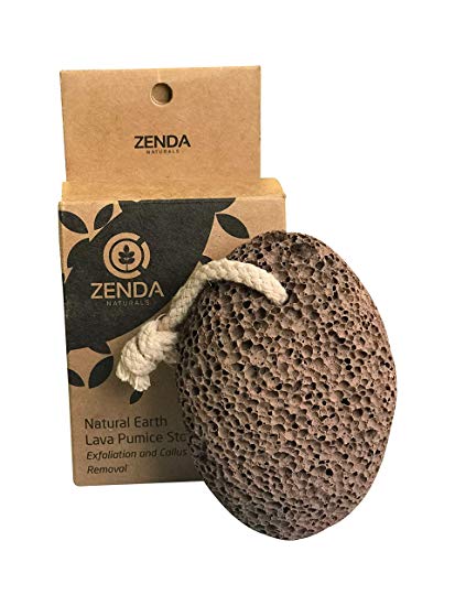 Natural Earth Lava Pumice Stone for Foot Callus by Zenda Naturals with Gift Box - Premium Callus Remover for Feet and Hands - Pedicure Tools, Exfoliation to Remove Dead Skin - Natural Foot File