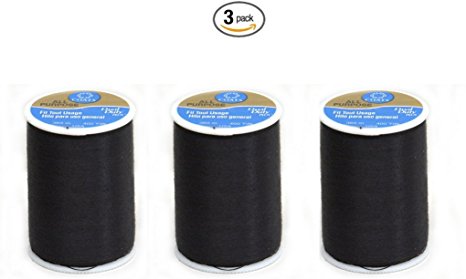 Coats & Clark Dual Duty All-Purpose Thread 400 Yds: Black (ONE spool of yarn) (3)