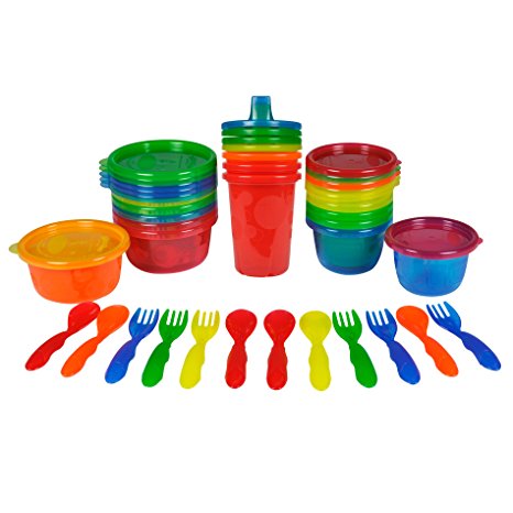 The First Years  Learning Curve Take and Toss Feeding Variety-Pack, Colors May Vary, 28-Piece