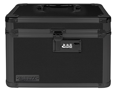 Vaultz Locking Storage Box, 7.8" x 7.2" x 10", Tactical Black (VZ03588)