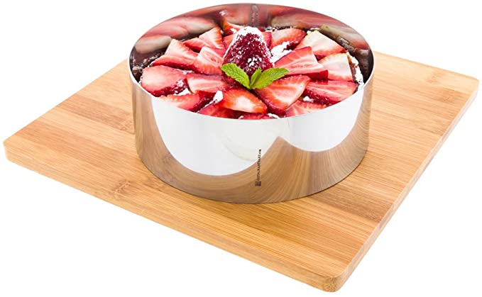 6 Inch Baking Ring, 1 Round Cake Ring - Oven-Safe and Freezer-Safe, Bake Pastries, Mousse, and Other Desserts, Stainless Steel Ring Mold, Dishwasher-Safe, For Cooking or Baking - Restaurantware