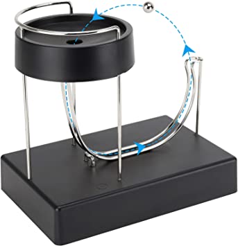 Electromagnetic Art Perpetual Motion Machine, Upgraded Silent Rolling Ball Perpetual Motion Simulator, Physical Science Teaching Toys, Office Home Mysterious Kinetic Art Decorations