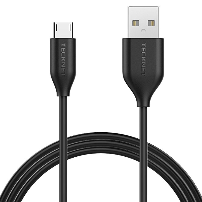 TeckNet® Premium 6.56ft / 2.0m Micro USB to USB Cable. High Speed USB 2.0 A Male to Micro B for Android, Samsung, HTC, Motorola, Sprint, Nokia, LG, HP, Sony, Blackberry and many more
