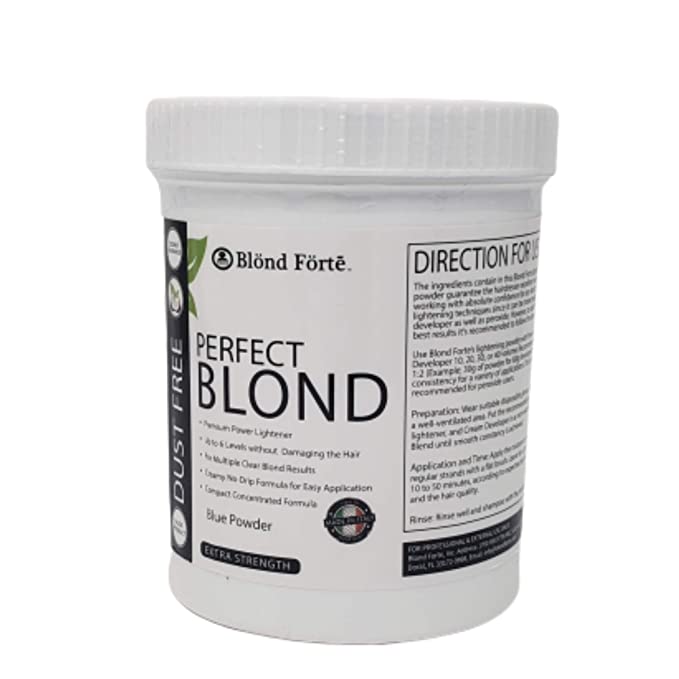 1.1 Pound Tub (500 Gram) Perfect Blond Extra Strength Professional Hair Lightener Bleach - Made in Italy (White Powder)