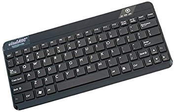 vitalASC Ultra Slim Bluetooth Keyboard for iPad, iPhone, Android, PC, Compact Rechargeable, Black (KB10KA-B)
