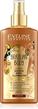 EVELINE Brazilian Body Luxurious Golden Bronzing Mist 5in1 for All Kinds of Skin Moisturizes Brightens Smoothes Out Evens Skin Color Illuminates 150ml