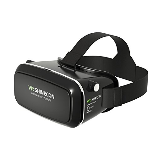 VR Shinecon Direct - 3D VR Virtual Reality Headsets 3D Glasses for iPhone and Galaxy Games 3D Video and Other 4.0"-6.0" Smartphones (BLACK)