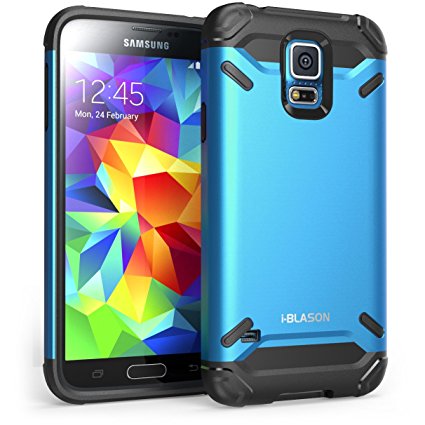 i-Blason Samsung Galaxy S5 Case - Armadillo Series 2 Layer Armored Hybrid Cover with Inner Soft Case and Hard Outter Shell AT&T, Verizon, Sprint, T-Mobile (Galaxy S5, Blue)