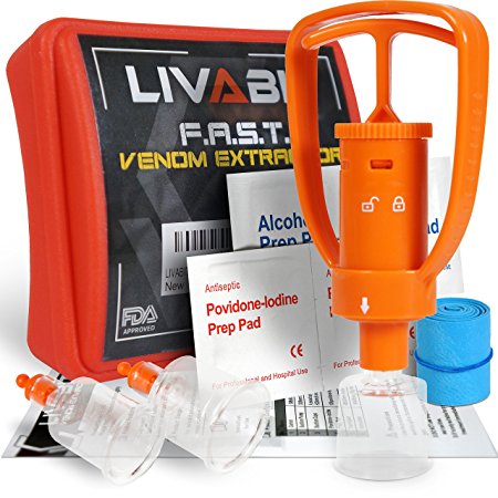 LIVABIT First Aid Safety Tool F.A.S.T. Kit [ Venom Sting Extractor - or - SOS Survival Multi Tool Pack - or - T1K Emergency LED Flashlight Kit ]