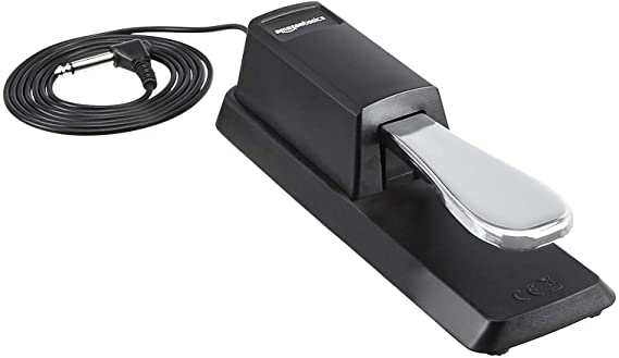 AmazonBasics Sustain Foot Pedal for Keyboards Digital Piano (Renewed)