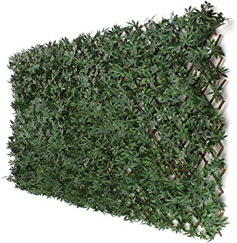 3rd Street Inn™ Leaf Trellis - Bamboo Greenery Panel - Boxwood and Ivy Privacy Fence Substitute - DIY Flexible Fencing (1, Cannabis)