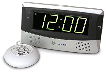 Sonic Alert SB300SS Alarm Clock with Large Display and Bed Shaker