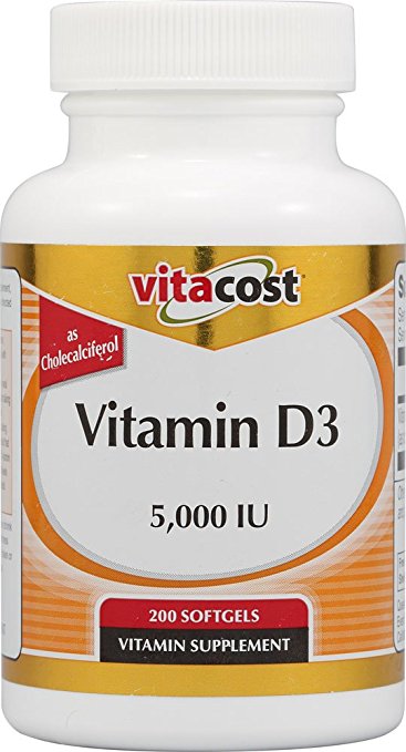 Vitacost Vitamin D3 -- 5,000 IU - 200 Softgels