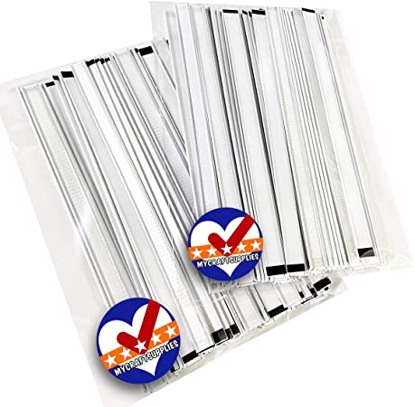 100 White Peel and Stick Tin Ties, Plastic, 23g Wire Bendable, Coffee Bag Ties 5.5", Made in the USA