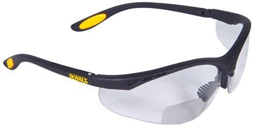 Dewalt DPG59-120C Reinforcer Rx-Bifocal 2.0 Clear Lens High Performance Protective Safety Glasses with Rubber Temples and Protective Eyeglass Sleeve