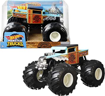 Hot Wheels Monster Trucks Bone Shaker Vehicle 1:24 Scale Die-Cast for Kids Age 3 4 5 6 7 8 Years Old, Great Birthday Gift Toy Truck with Big Wheels for Crashing and Smashing