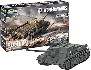 Revell 03507 SU-100 World of Tanks 1:72 Scale Plastic Model kit, Coloured