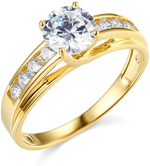 14k REAL Yellow OR White Gold SOLID Wedding Engagement Ring