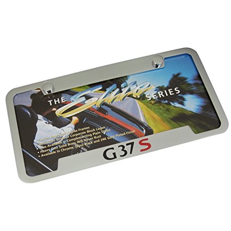 Infiniti G37 S Chrome Brass Notched License Plate Frame
