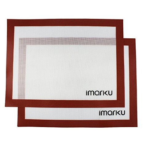 Imarku Silicone Baking Mat Set of 2,Non-Stick,Heat Resistant, Durable Bakeware ,Ideal for Macaron/Pastry/Cookie/Bun/Bread Making - (11 5/8" x 16 1/2")