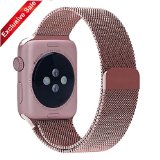 Apple Watch Band BRG 38mm Milanese Loop Stainless Steel Bracelet Strap Replacement Wrist Band for Apple Watch with Magnet Lock Original Rose Gold- 38mm