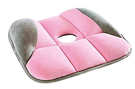 Ergonomic Coccyx Comfort Orthopedic Seat Cushion for Home, Office, Travel, Enhance Posture, Alleviate Tailbone Pressure, Pink & Grey