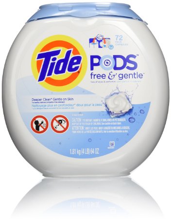 Tide PODS Free and Gentle HE Turbo Laundry Detergent Pacs 72-load Tub