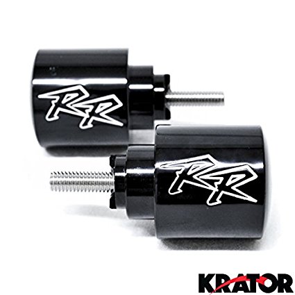 Krator Black Honda "RR" Engraved Bar Ends Weights Sliders - CBR 600 900 929 954 1000 "RR" and More! (1987-2013)
