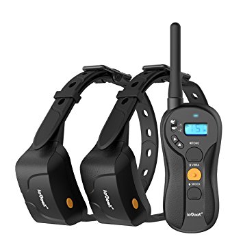 ieGeek Dog Training Shock Collar For 2 Dogs - Rechargeable & Waterproof - 1960ft Blind Operation Remote Controlled Electric e Collar with Tone / Vibration / Shock– For Small / Medium / Large Dogs