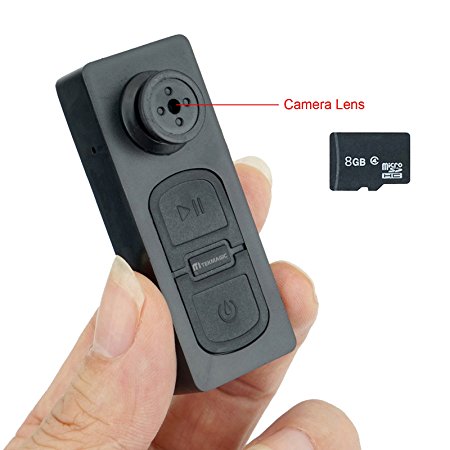 TEKMAGIC 8GB Pocket Hidden Camera Clothes Button Mini DV Camcorder Video Recorder with Voice Recording