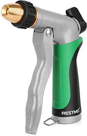 RESTMO High Pressure Hose Nozzle, Heavy Duty Metal Hose Nozzle Sprayer, JET | Mist | Cone | Full, Adjustable Water Spray and Flow Control, Ideal for Patio Cleaning, Garden Watering, Car Washing