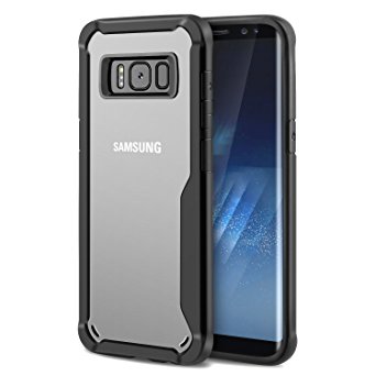 Willnorn Galaxy S8 Case Bumper Clear Slim Fit Flexible TPU Gel Rubber Premium Hybrid Protective Clear Case Cover For Samsung Galaxy S8 (Clear-Black)