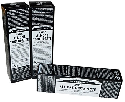 Dr Bronner's Anise All-One Toothpaste, 5 oz,  Pack of 3