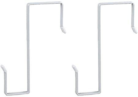 Spectrum Over-The-Cubicle Metal Hook (6.5"H x 4.5"W x 0.5"D) Color: White - 2 Pack