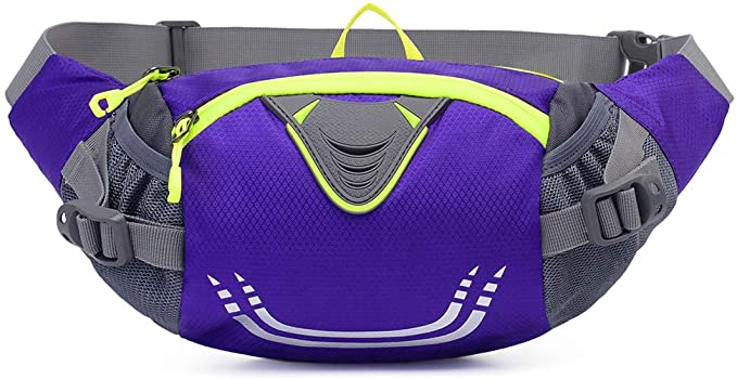 Xboun Hiking Waist Bag, Fanny Pack with Water Bottle Holder - Adjustable Run Belt Storage Pouch for Men Women Running & Dog Walking, Fits for iPhone/Galaxy Note