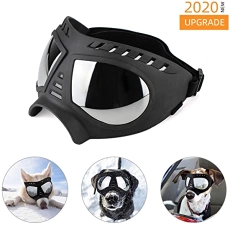 Namsan Dog Goggles - Large Breed Dog Sunglasses Windproof Snowproof Pet Goggles, Soft Frame, Elastic Adjustable Straps