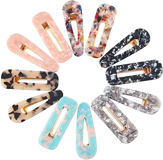 12 Pieces Acrylic Resin Hair Clips Geometric Alligator Hair Clips Colorful Acrylic Barrettes For Women Girls Hair Accessories