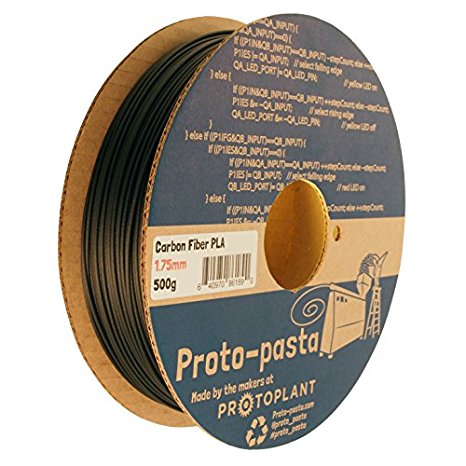 Proto-pasta CFP11705 The Original Carbon Fiber Spool , PLA 1.75 mm, 500 g , Black