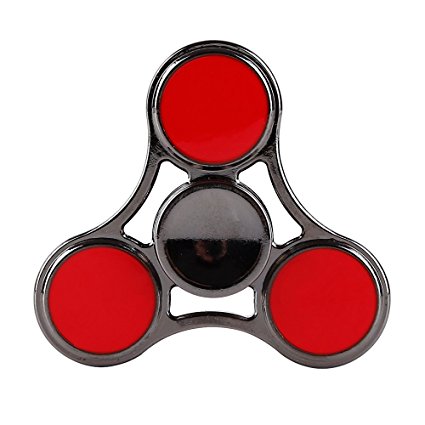 GoTwiddle Spinner Fidget Toy Metal Triangle Hand Spinner - Premium High Speed Bearing - Stainless Steel Metal Frame - for Calm and Focus ADHD Autism Kids Adult - Spin 3-7 Minutes - Black Red (Jessie)