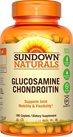 Sundown Naturals Glucosamine Chondroitin Double-Strength w/Calcium & Vit D3, 180 Caplets