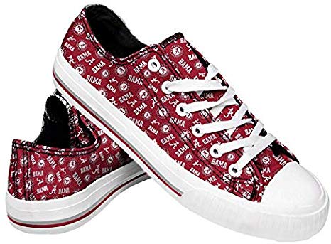 FOCO NCAA Womens College Ladies Low Top Repeat Print Canvas Sneakers Shoes