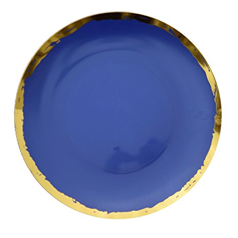 Trendables Premium 10.25 inch. Disposable Plastic Plates , Food Grade Plastic Dinner Plates - Glam Design - 40 Pack